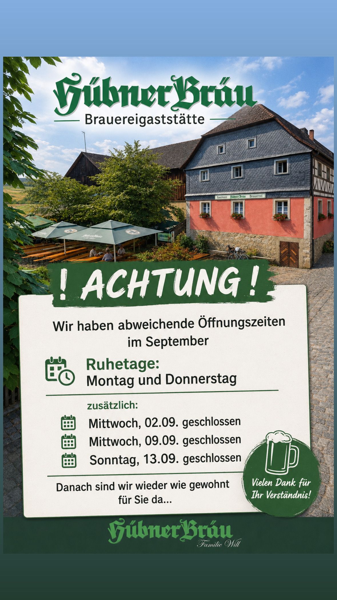 Öffnungszeiten Urlaub